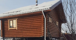Баня из оцилиндрованного бревна под ключ в Сафоново - от 133328 рублей